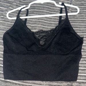 black cropped tank top